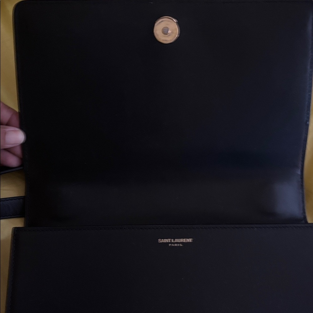 Yves Saint Laurent 💯 Authentic Midnight Black/ Blue Crossbody Bag - Picture 2 of 8